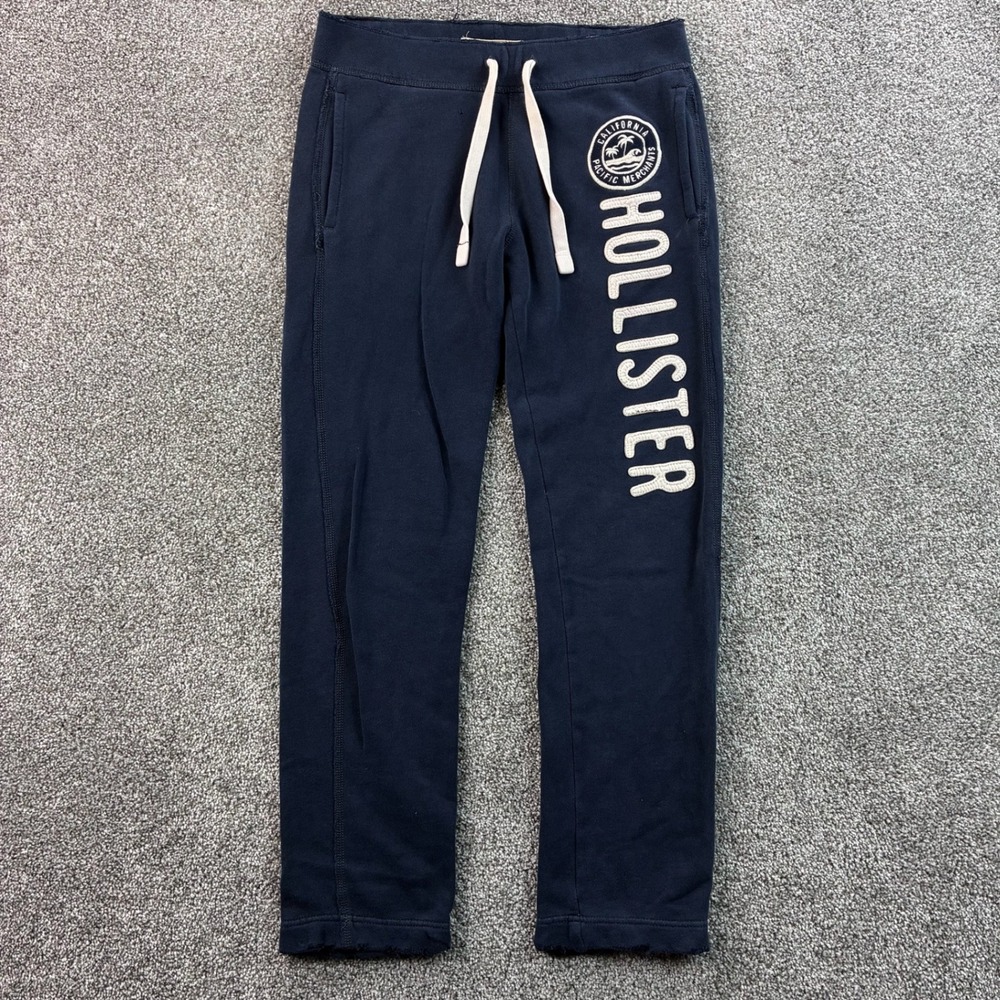 Vintage Y2K Hollister Sweatpants Women's XS Navy Blue Cotton Blend Logo Joggers